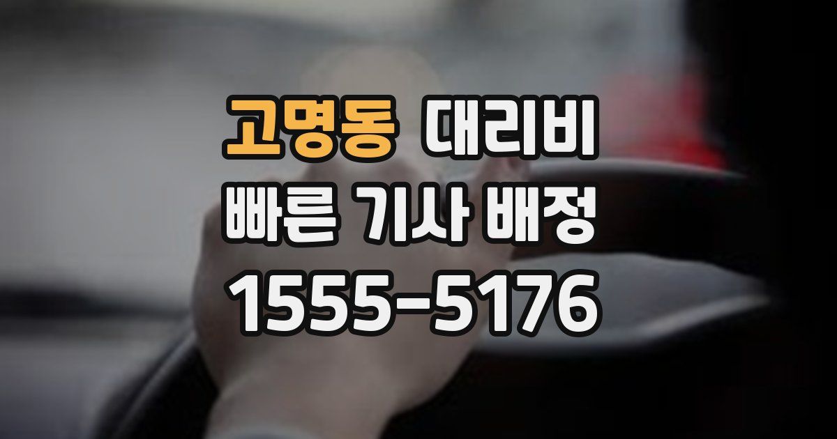 고명동 대리운전 가격