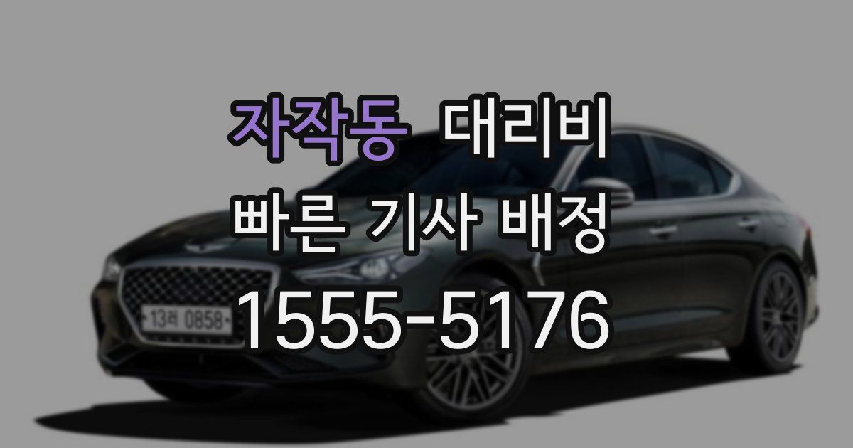 자작동 대리운전 가격