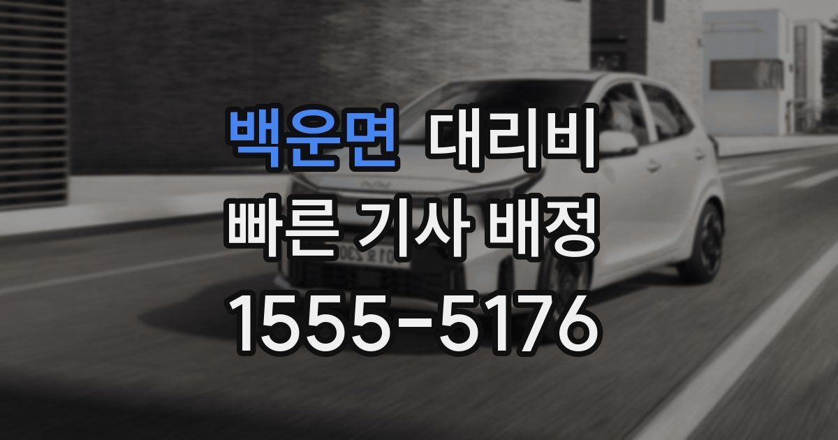 백운면 대리운전 가격