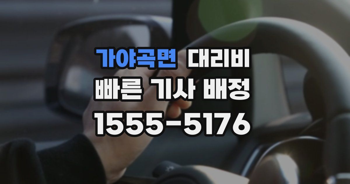 가야곡면 대리운전 가격