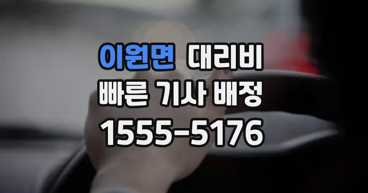 이원면 대리운전 가격