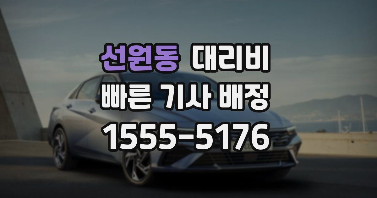 선원동 대리운전 가격