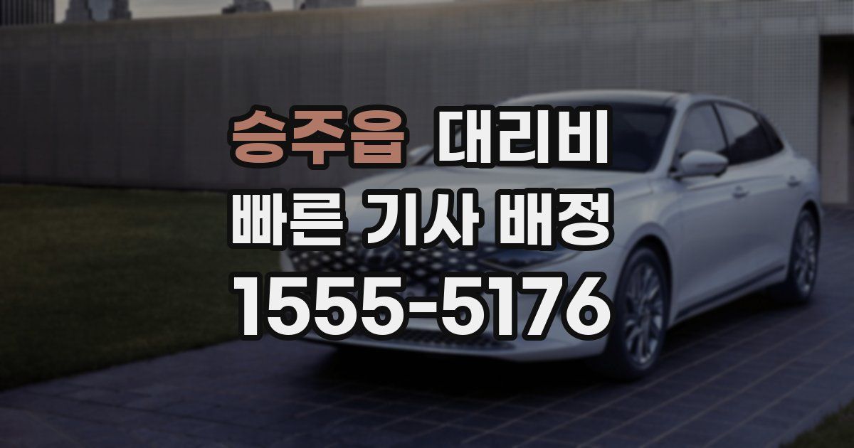 승주읍 대리운전 가격