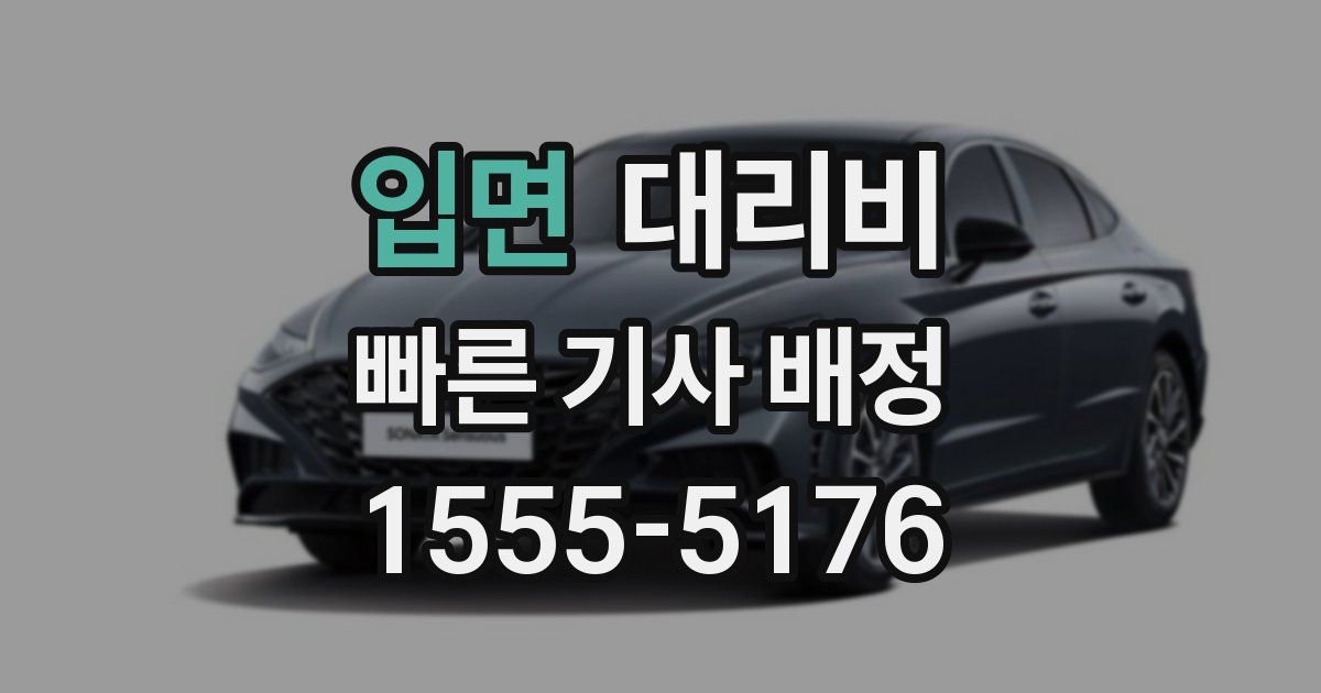입면 대리운전 가격