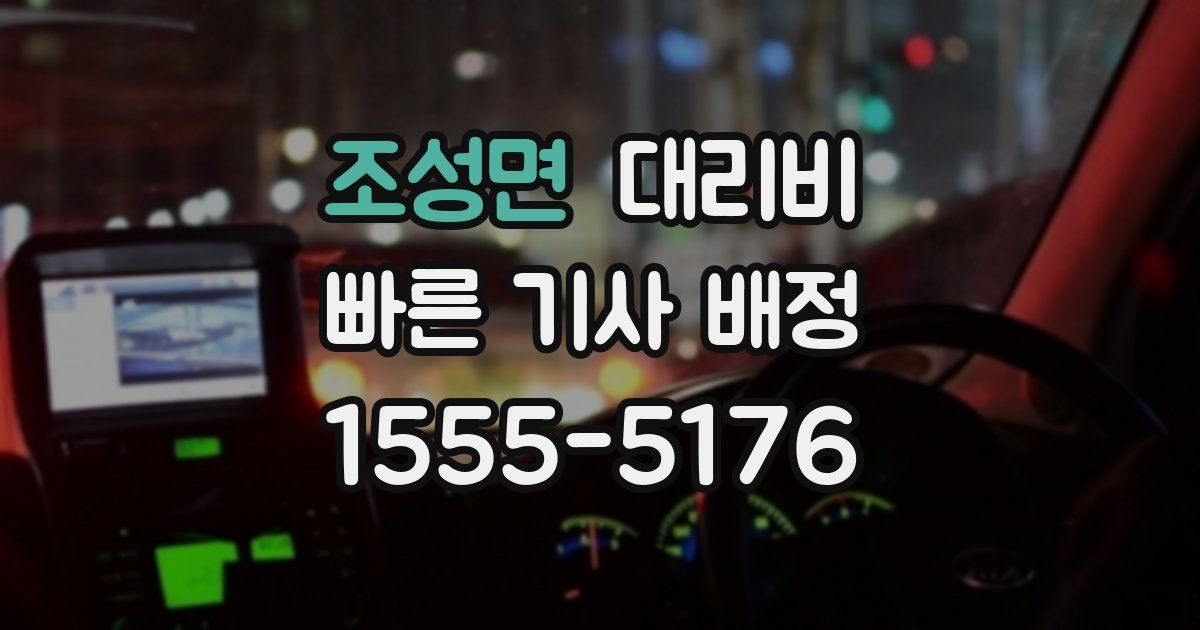 조성면 대리운전 가격