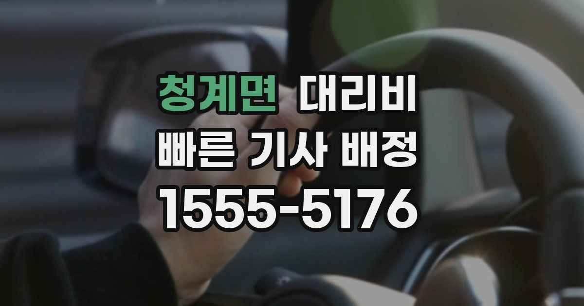 청계면 대리운전 가격