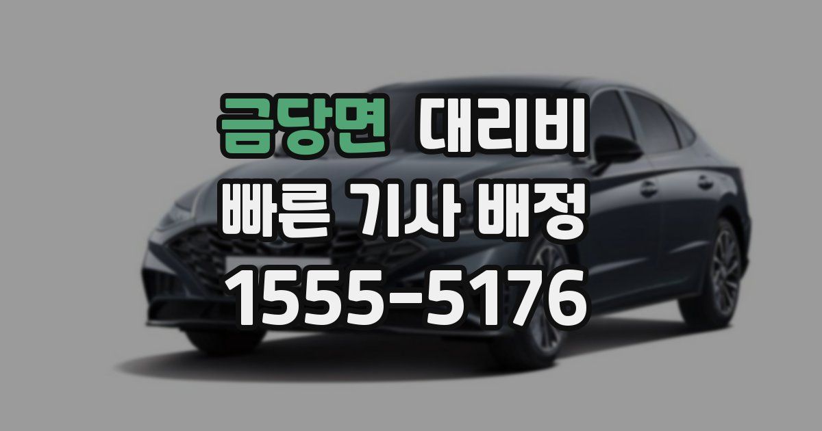 금당면 대리운전 가격