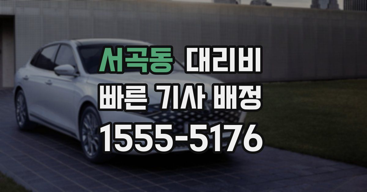 서곡동 대리운전 가격