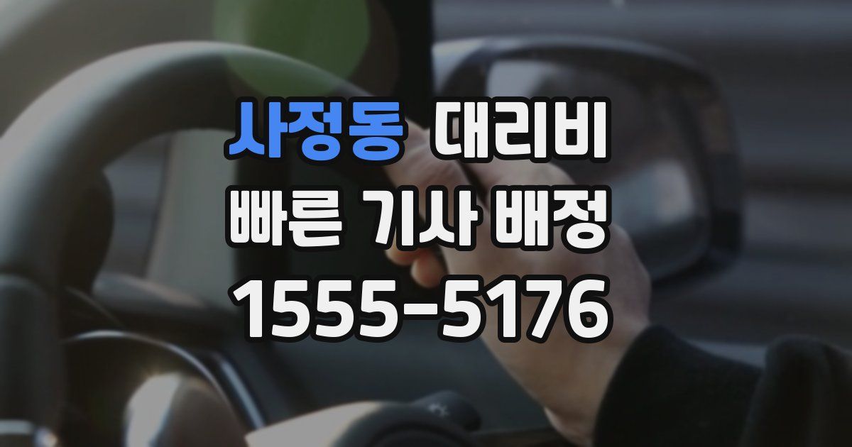 사정동 대리운전 가격