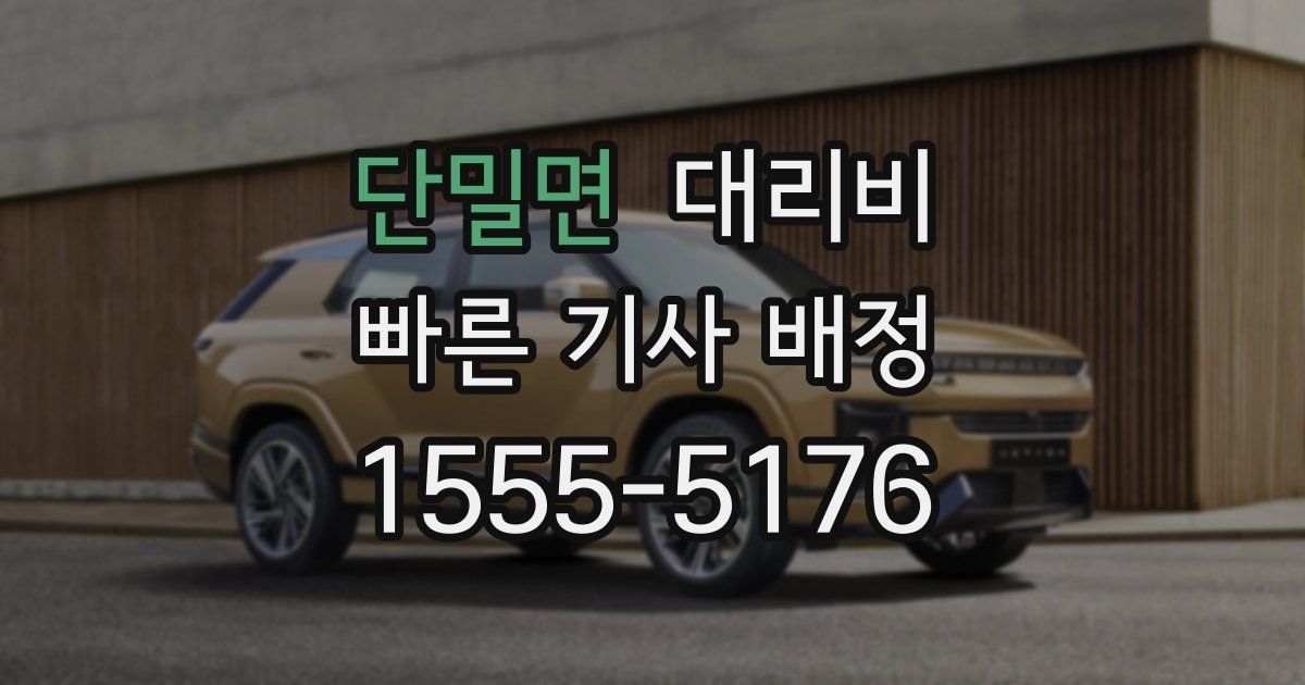 단밀면 대리운전 가격