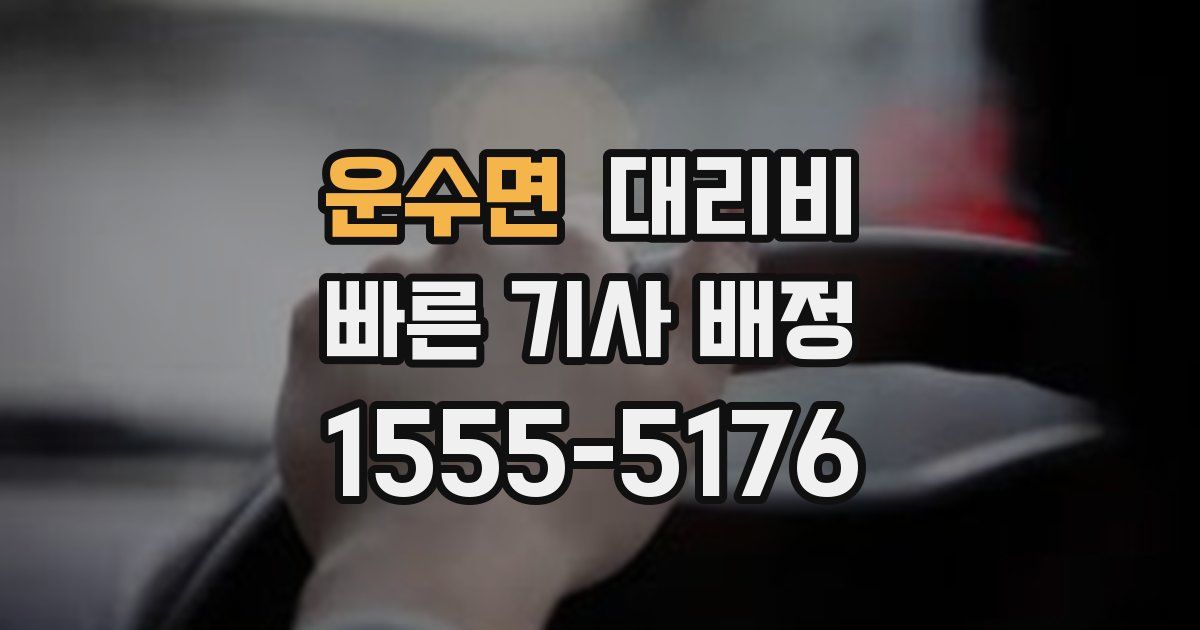 운수면 대리운전 가격