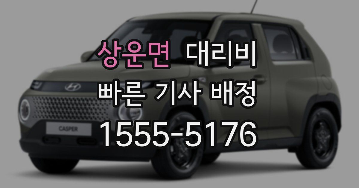 상운면 대리운전 가격