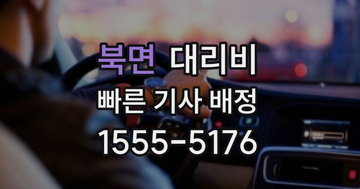 북면 대리운전 가격