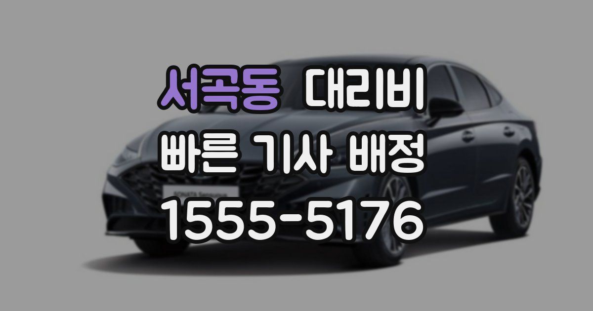 서곡동 대리운전 가격