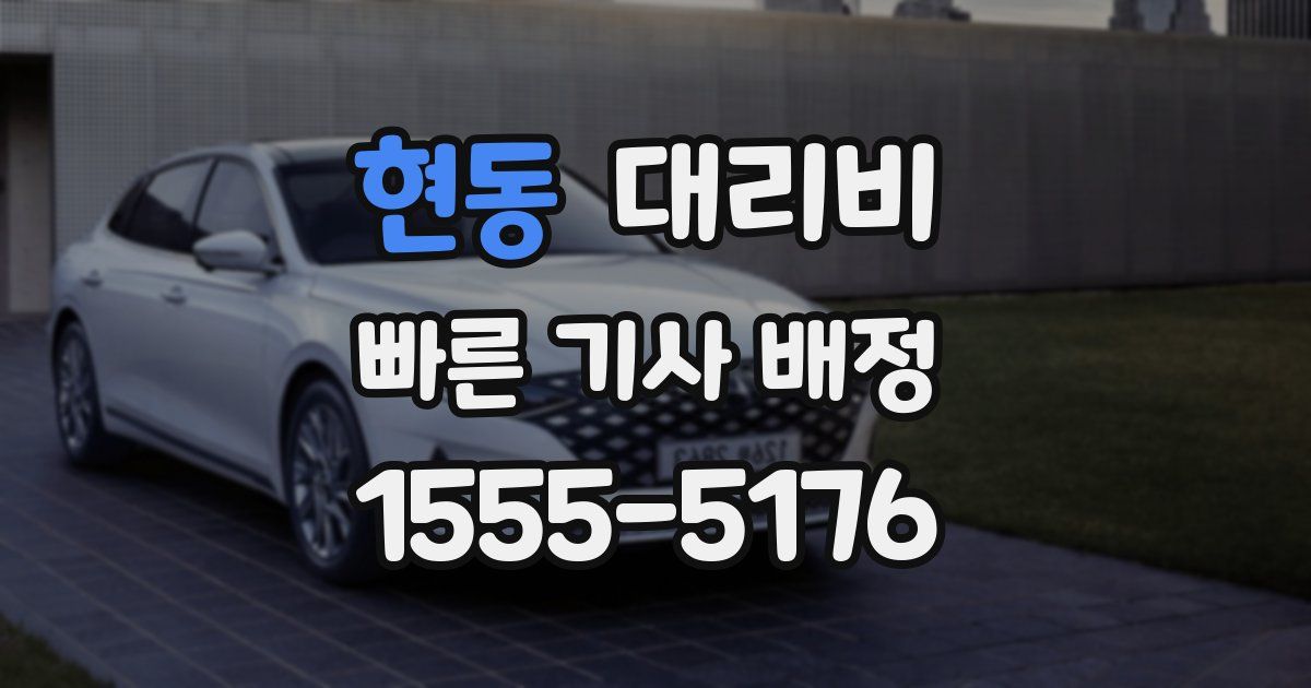 현동 대리운전 가격