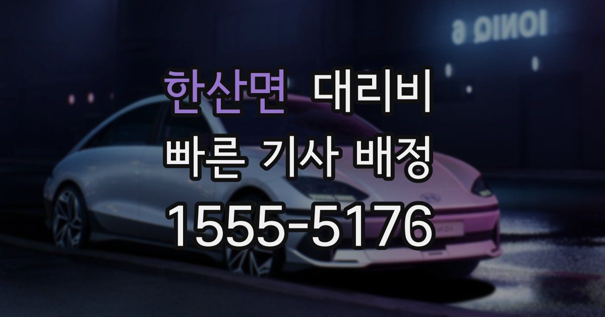 한산면 대리운전 가격