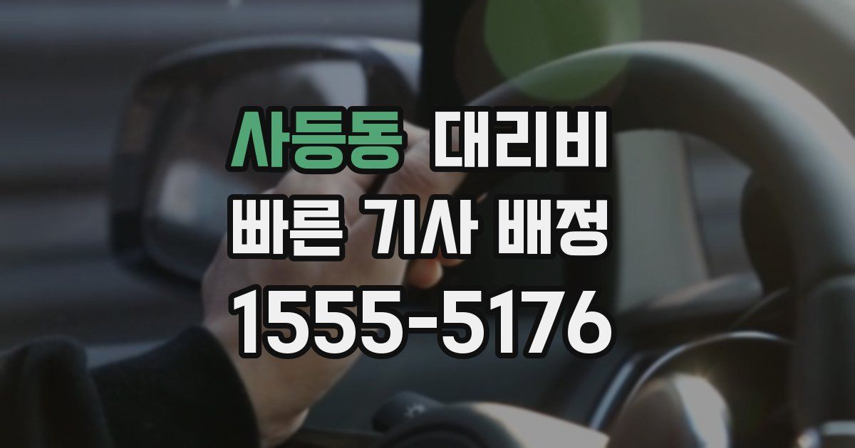 사등동 대리운전 가격
