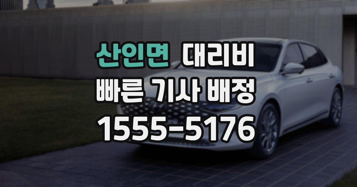 산인면 대리운전 가격