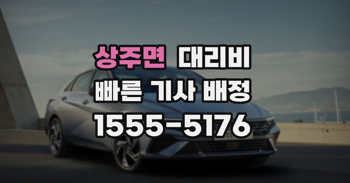 상주면 대리운전 가격