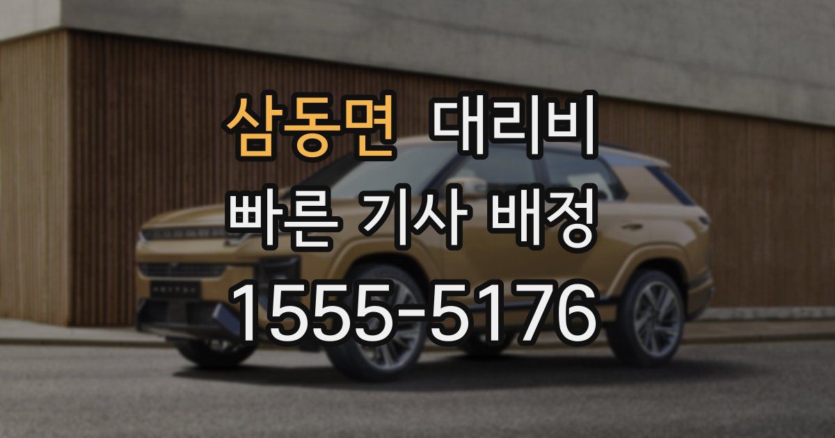 삼동면 대리운전 가격