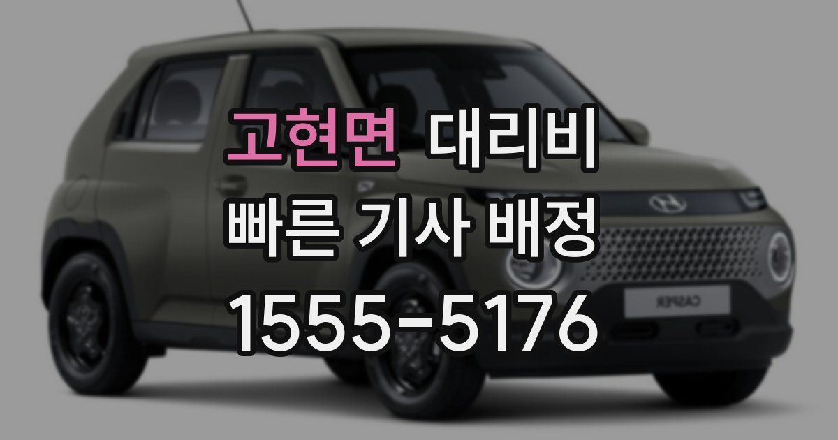 고현면 대리운전 가격