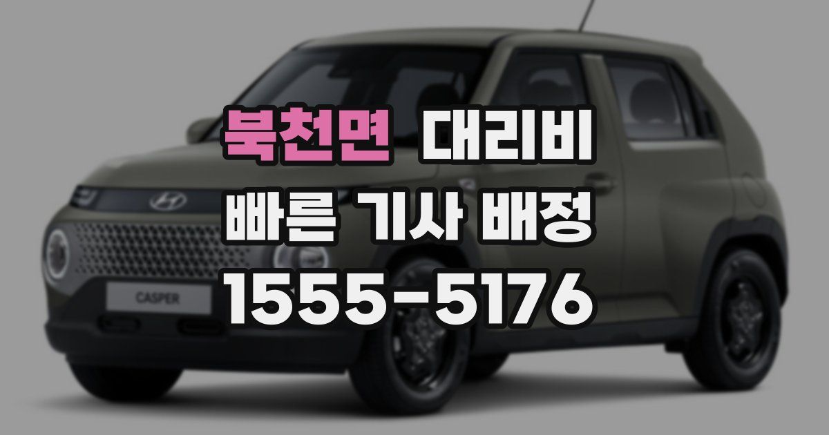 북천면 대리운전 가격