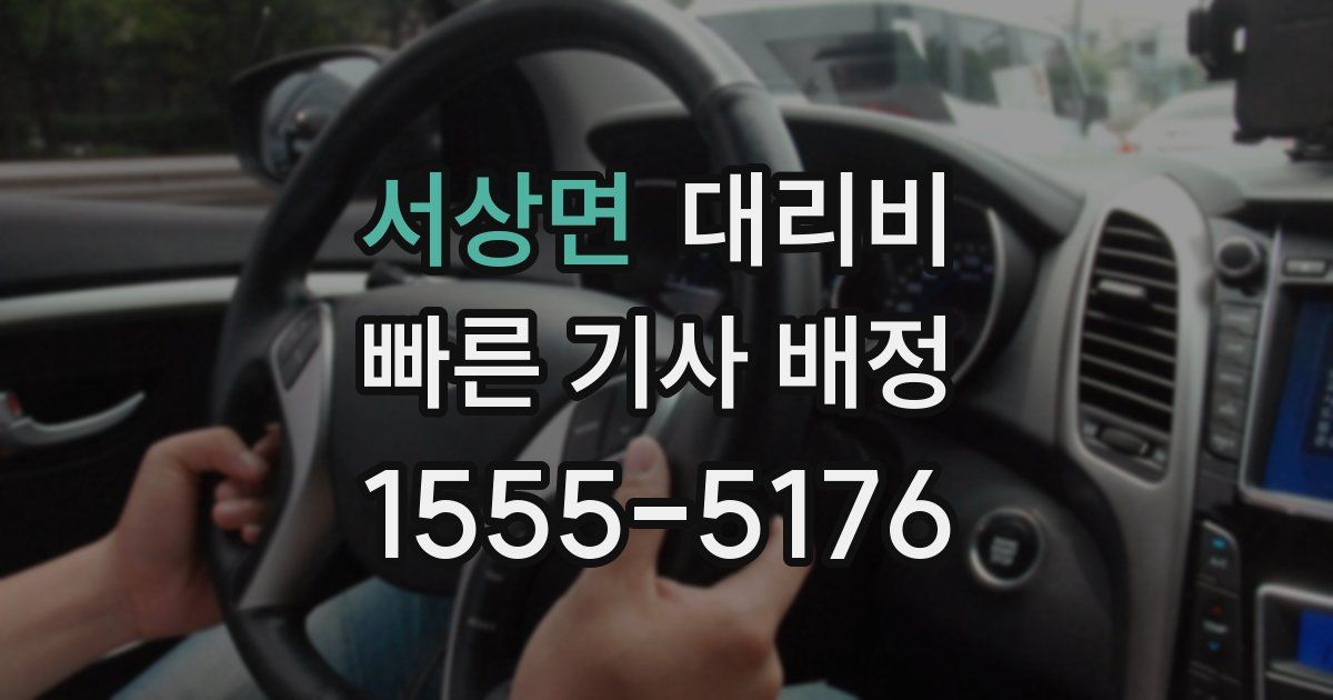 서상면 대리운전 가격