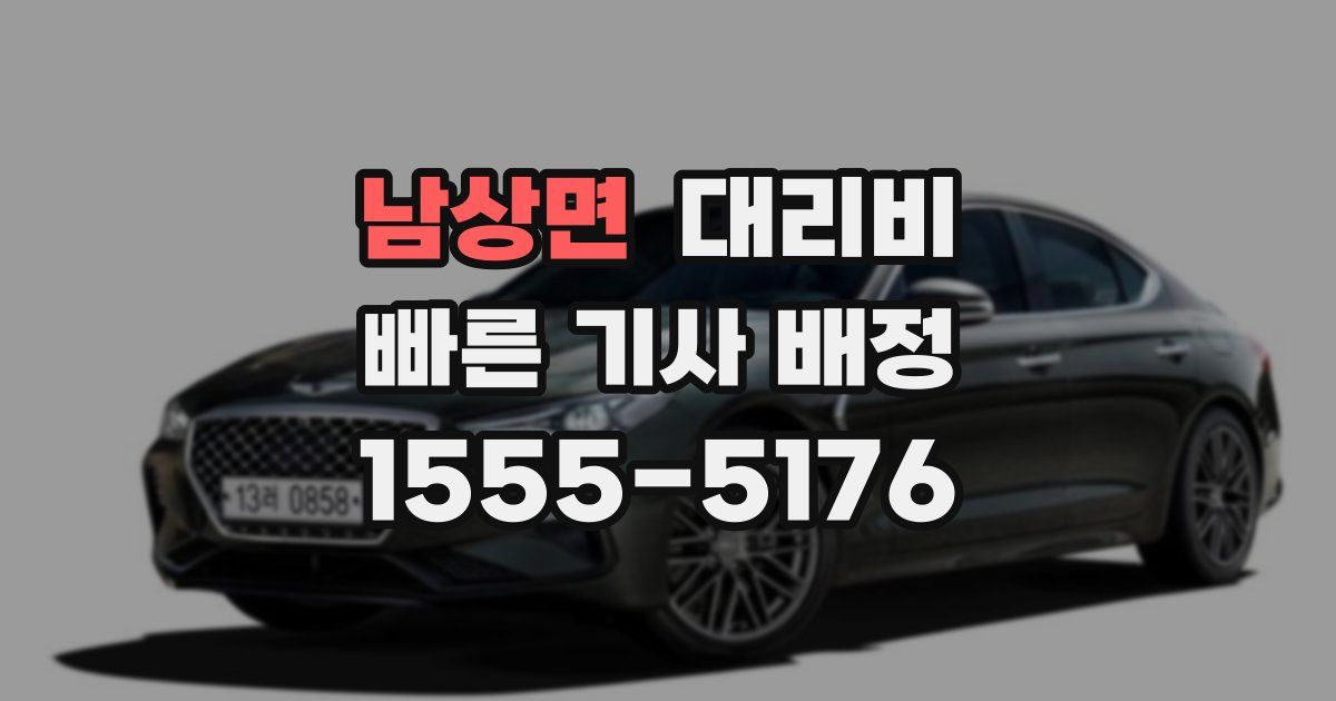 남상면 대리운전 가격