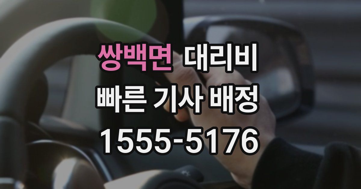 쌍백면 대리운전 가격