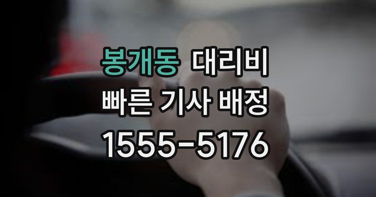 봉개동 대리운전 가격