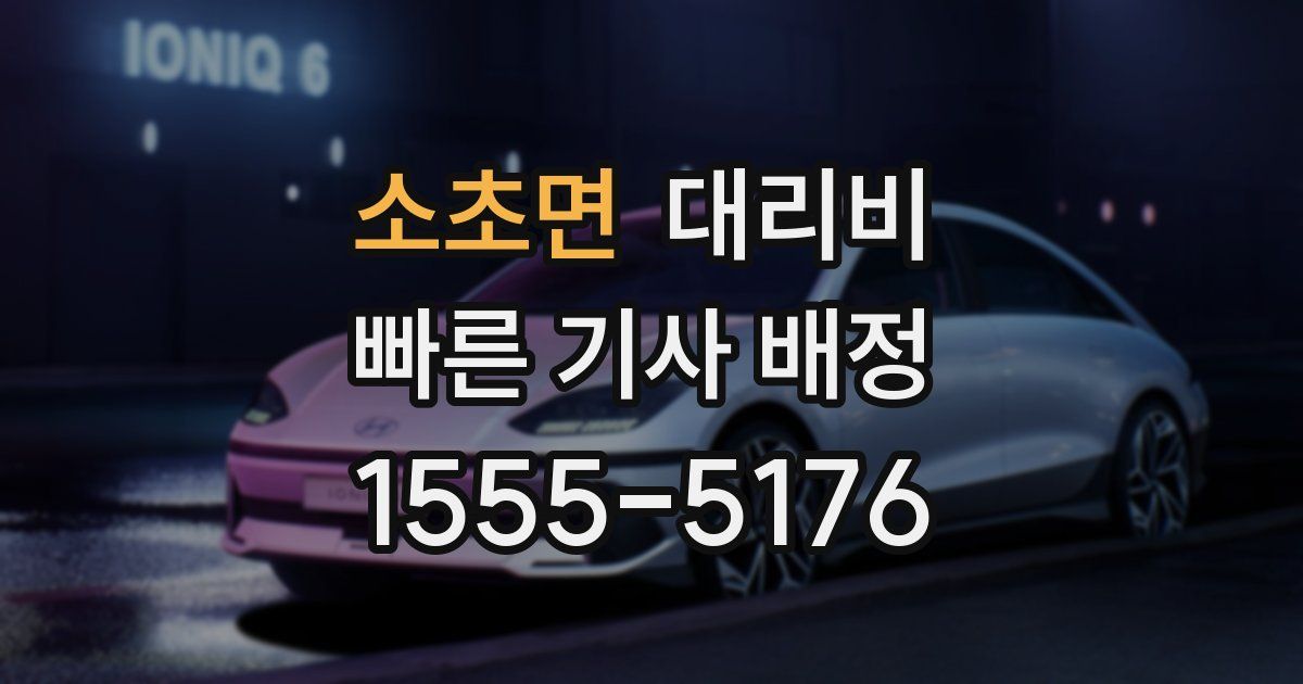 소초면 대리운전 가격