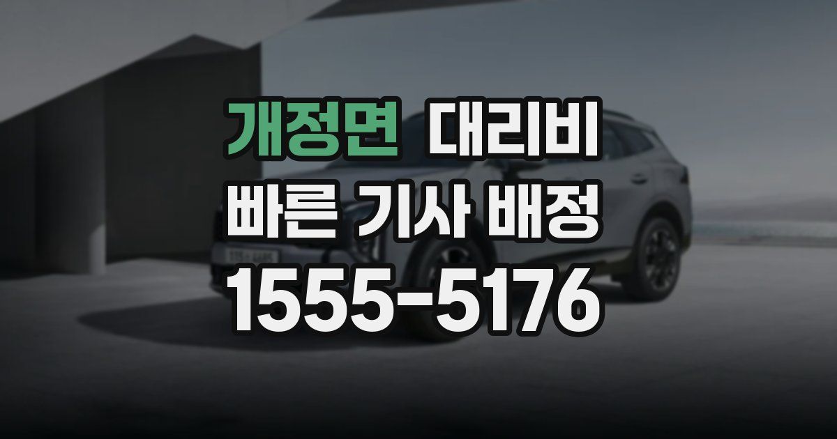 개정면 대리운전 가격
