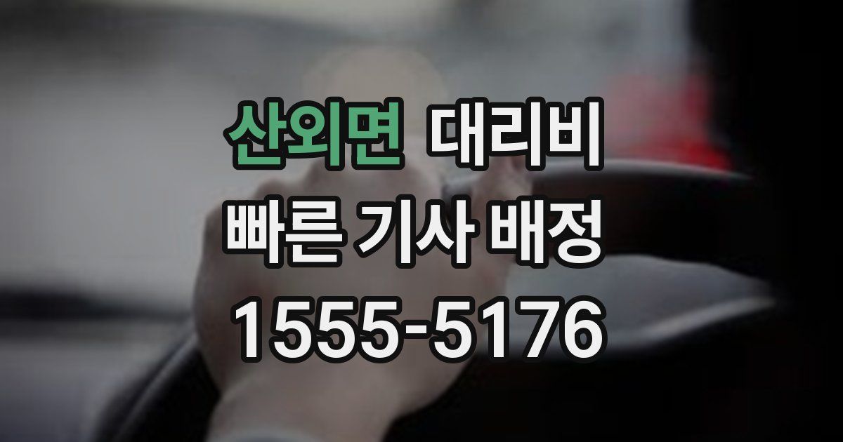 산외면 대리운전 가격