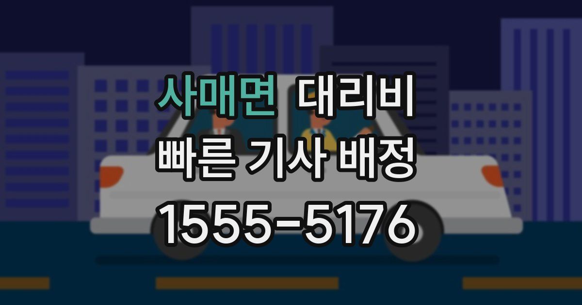 사매면 대리운전 가격