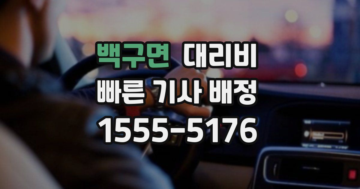 백구면 대리운전 가격