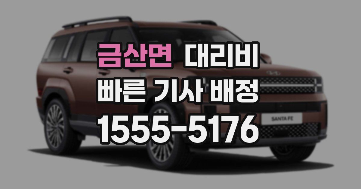 금산면 대리운전 가격