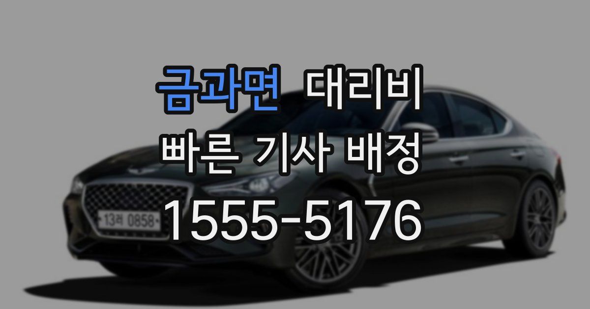 금과면 대리운전 가격