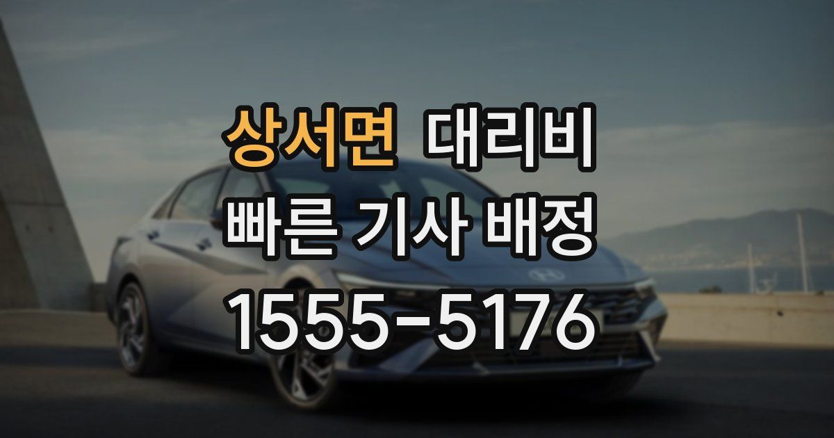상서면 대리운전 가격