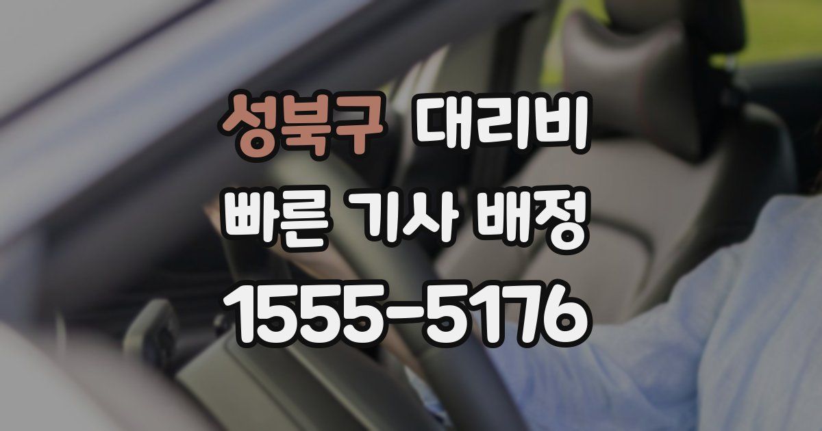 성북구 대리운전 가격
