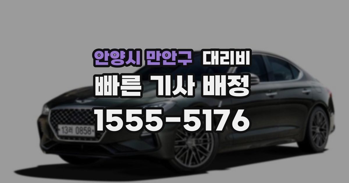 안양시 만안구 대리운전 가격