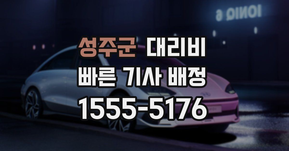 성주군 대리운전 가격