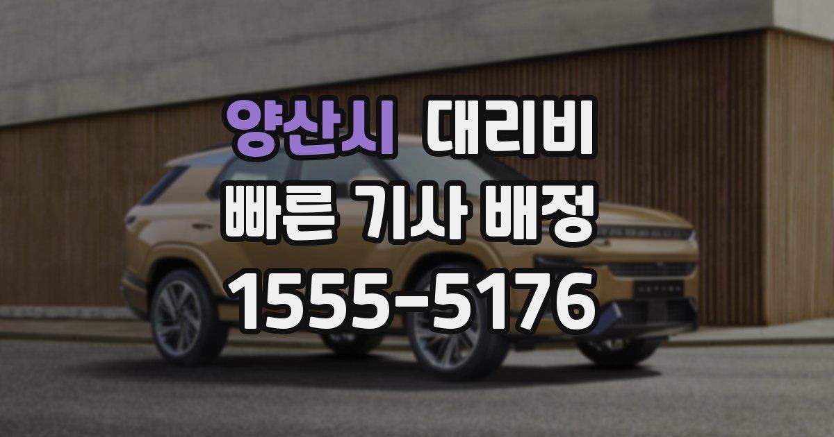 양산시 대리운전 가격