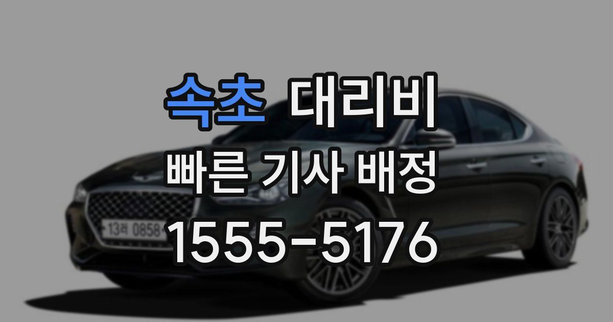 속초 대리운전 가격