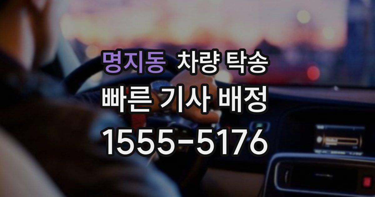 명지동 차량 탁송