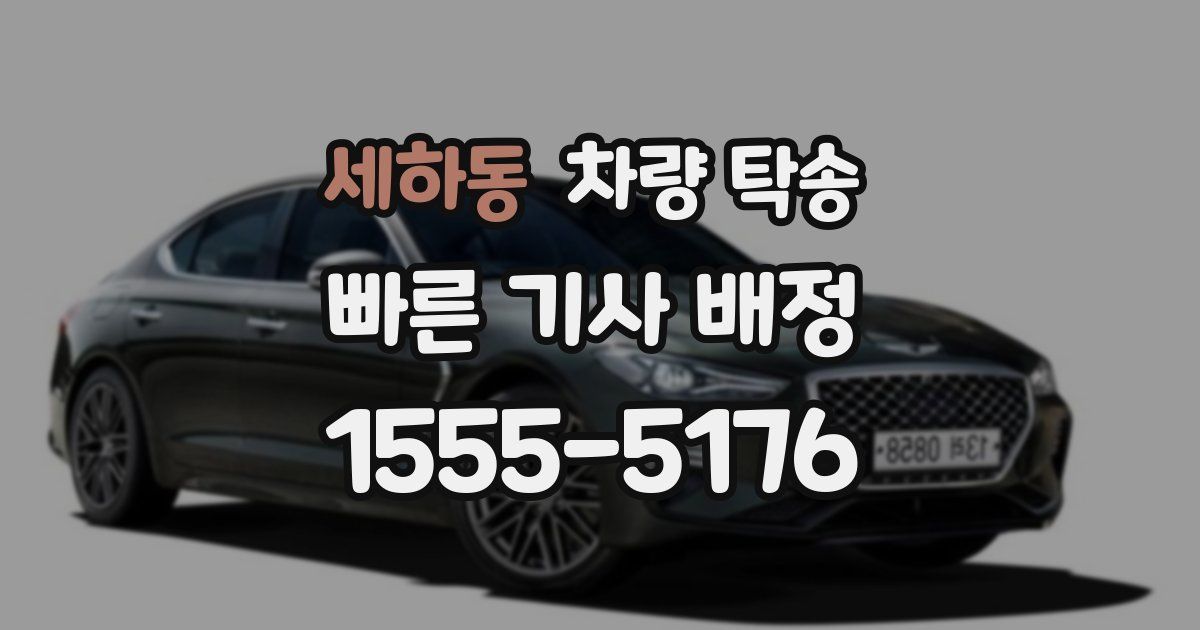 세하동 차량 탁송