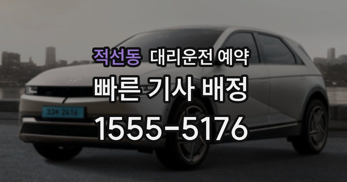 적선동 대리운전 예약