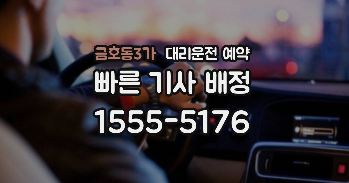 금호동3가 대리운전 예약