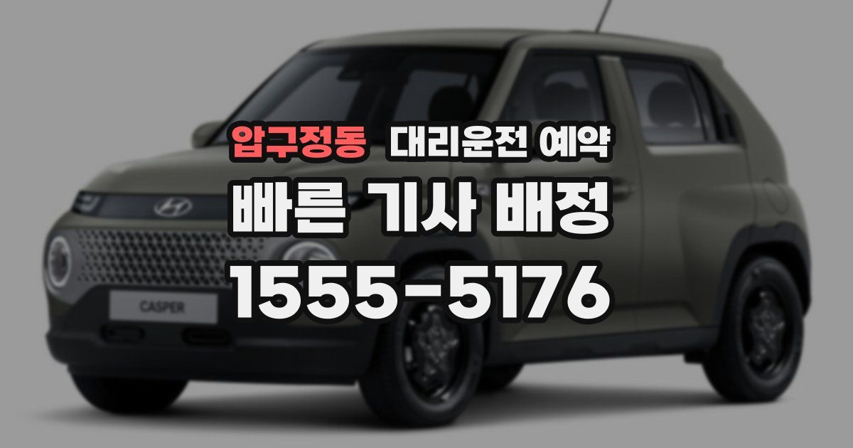 압구정동 대리운전 예약