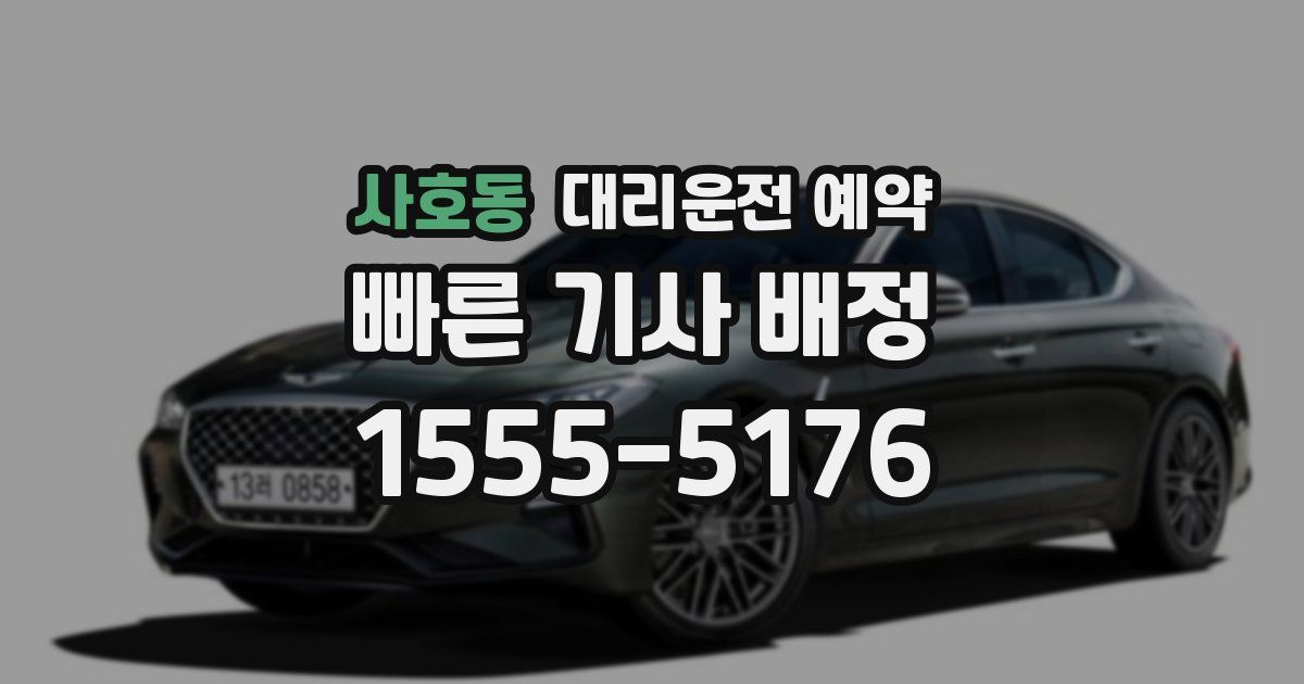 사호동 대리운전 예약