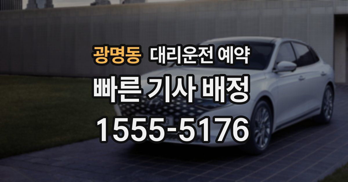 광명동 대리운전 예약